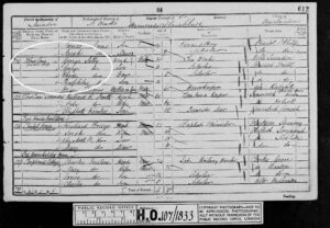 The 1851 census showing Fleet Street as Bleat Lane