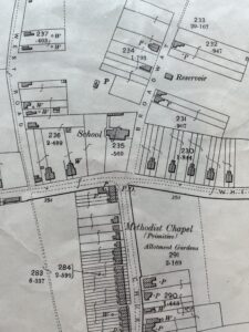1900 map section showing the Broadway marked