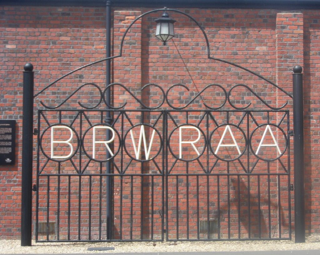 The restored British Rail social club gates