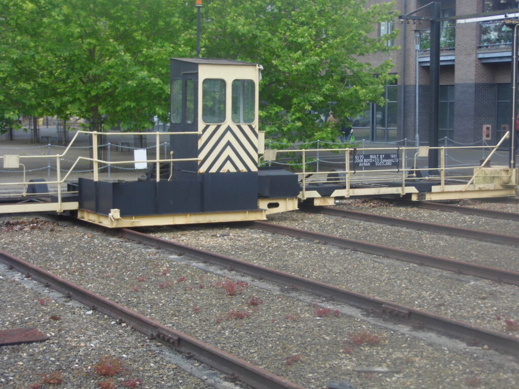 The traverser in front of STEAM and alongside Churchward House