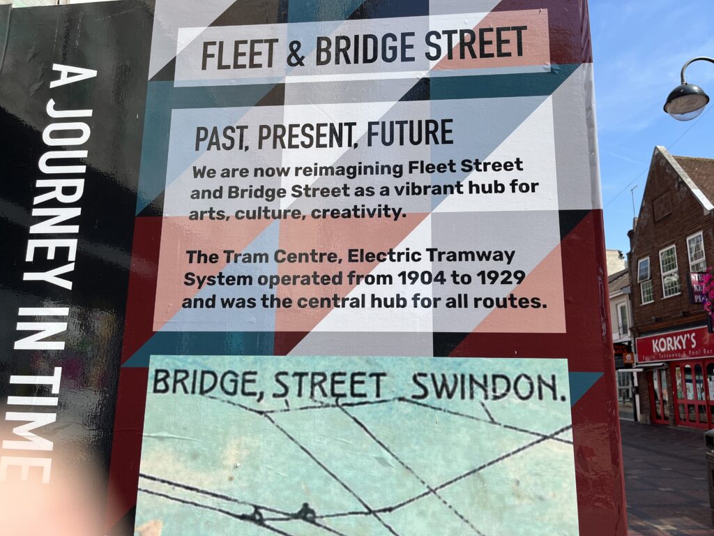 Past, present, future Fleet Street info board 2