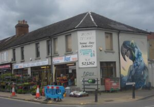 Ron's Stores - a Rodbourne institution note the Curtis Hylton mural on the side. One of the outputs of Swindon Paintfest.