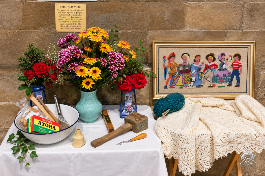 Flowers in a vase and crafts