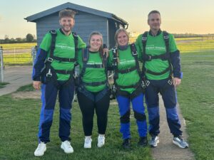 Sean Harper and all the team doing a sky dive for Prospect